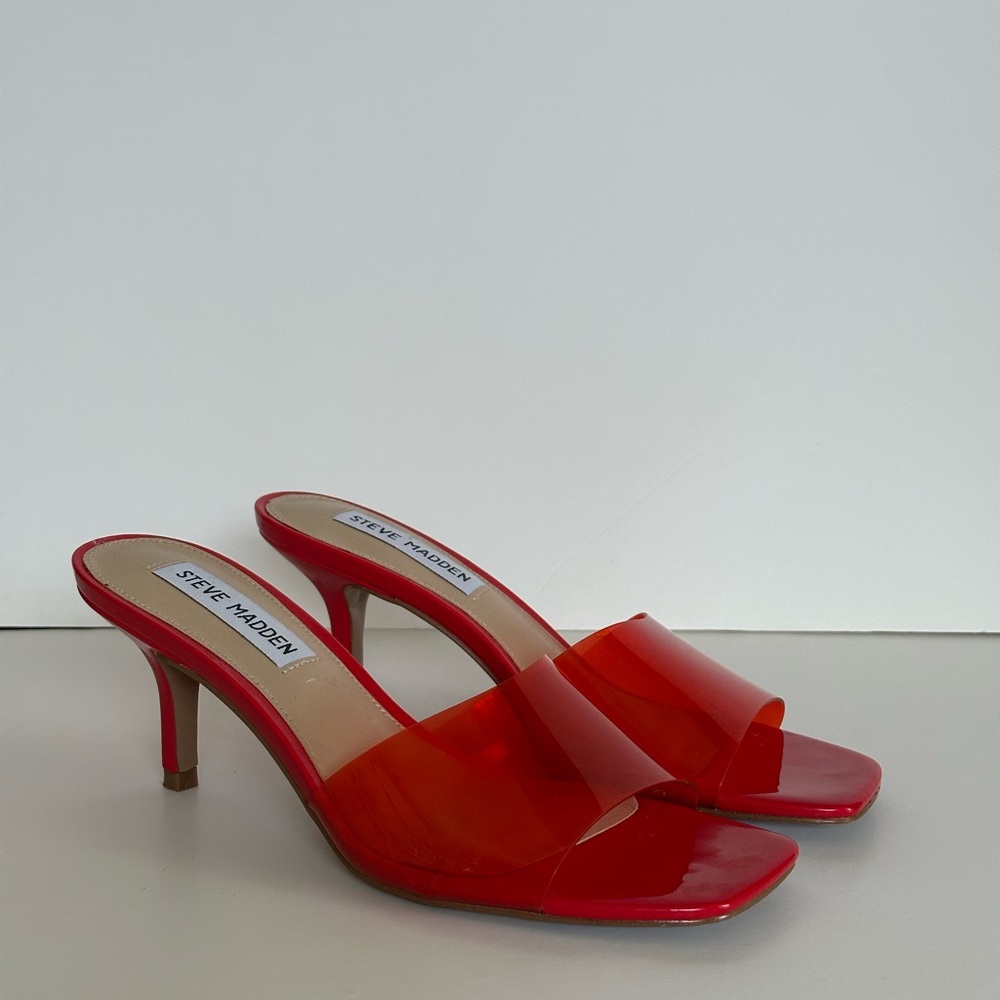 Steve Madden Red Heels Elegant Mule Sandals